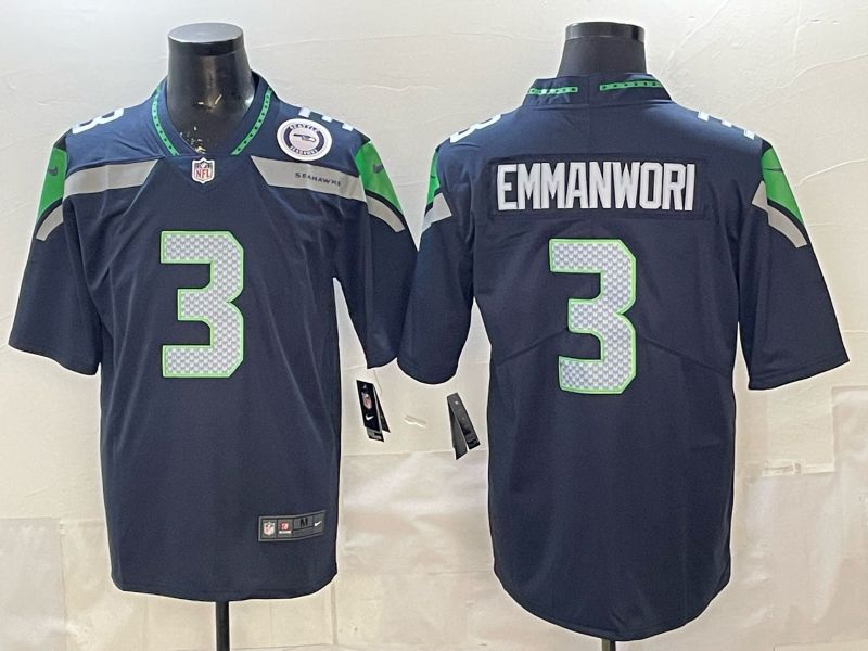 Men 2026 Seattle Seahawks #3 Emmanwori Blue Nike Limited NFL Jersey 02->chicago cubs->MLB Jersey
